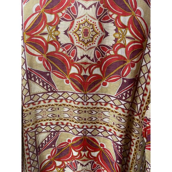 Talbots Silk Linen Geometric Medallion Print Tunic 3/4 Sleeve Lightweight 18W - Picture 4 of 8